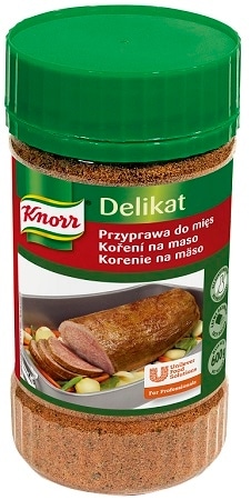 Knorr Professional Delikat Przyprawa do mięs 0,6 kg - Delikat do mięs zapewnia mięsom wyrazisty, bogaty smak i apetyczny wygląd, nadając im rumiany kolor.
