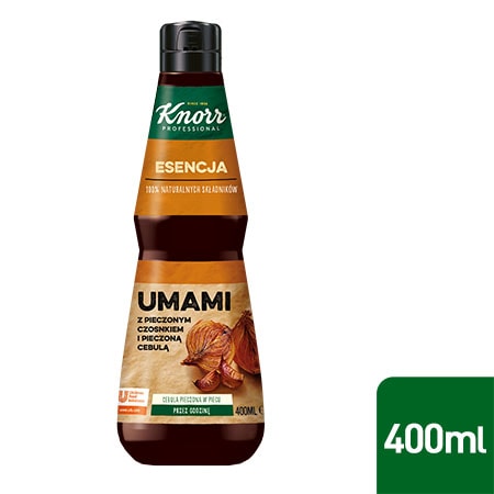 Esencja Umami Knorr Professional 0,4 l - Wykonana z naturalnych składników takich jak pieczona cebula i czosnek.