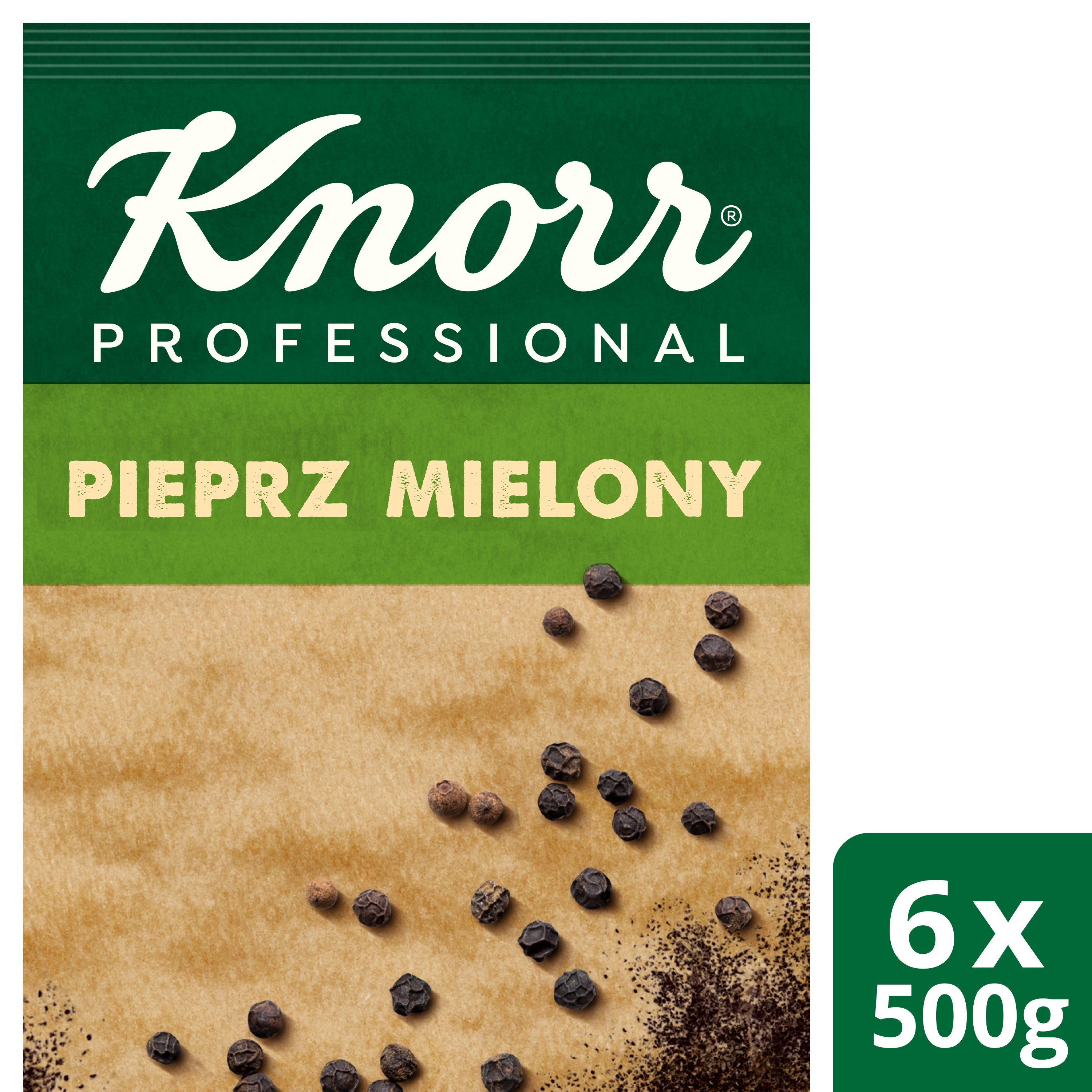 Pieprz czarny mielony z Wietnamu Knorr Professional 0,5 kg - 