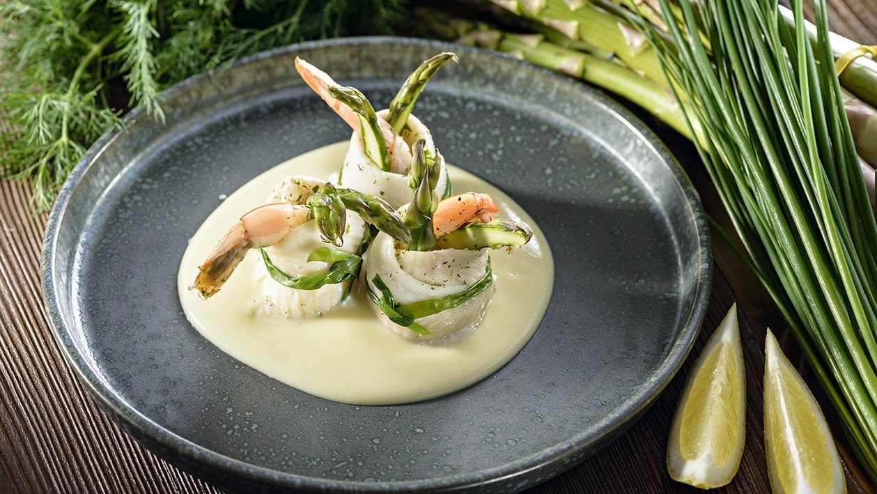 Involtini di sogliola di gamberetti – roladki z soli z krewetką na sosie cytrynowo-maślanym