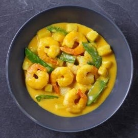 Żółte curry z krewetkami i ananasem Żółte curry z krewetkami i ananasem