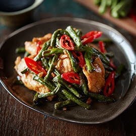 Wieprzowina z zieloną fasolką Wieprzowina z zieloną fasolką