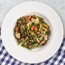 Soczewica duszona z warzywami