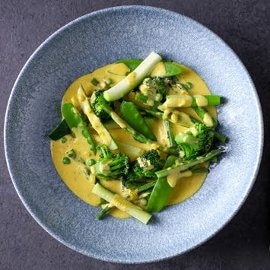 Zielone warzywa w żółtym curry (wegetariańskie) Zielone warzywa w żółtym curry (wegetariańskie)