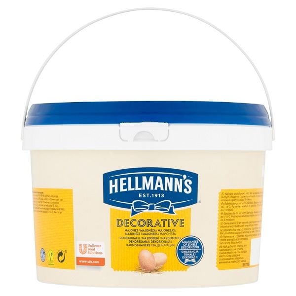 Hellmann's Majonez do dekoracji 3 l - Majonez Hellmann's gwarantuje stabilną dekorację. 