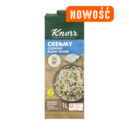 Knorr Professional Cremy do gotowania 15% tł. - Używaj jak śmietanki. To gwarancja kulinarnej stabilności. Doskonale sprawdza się w każdych warunkach.